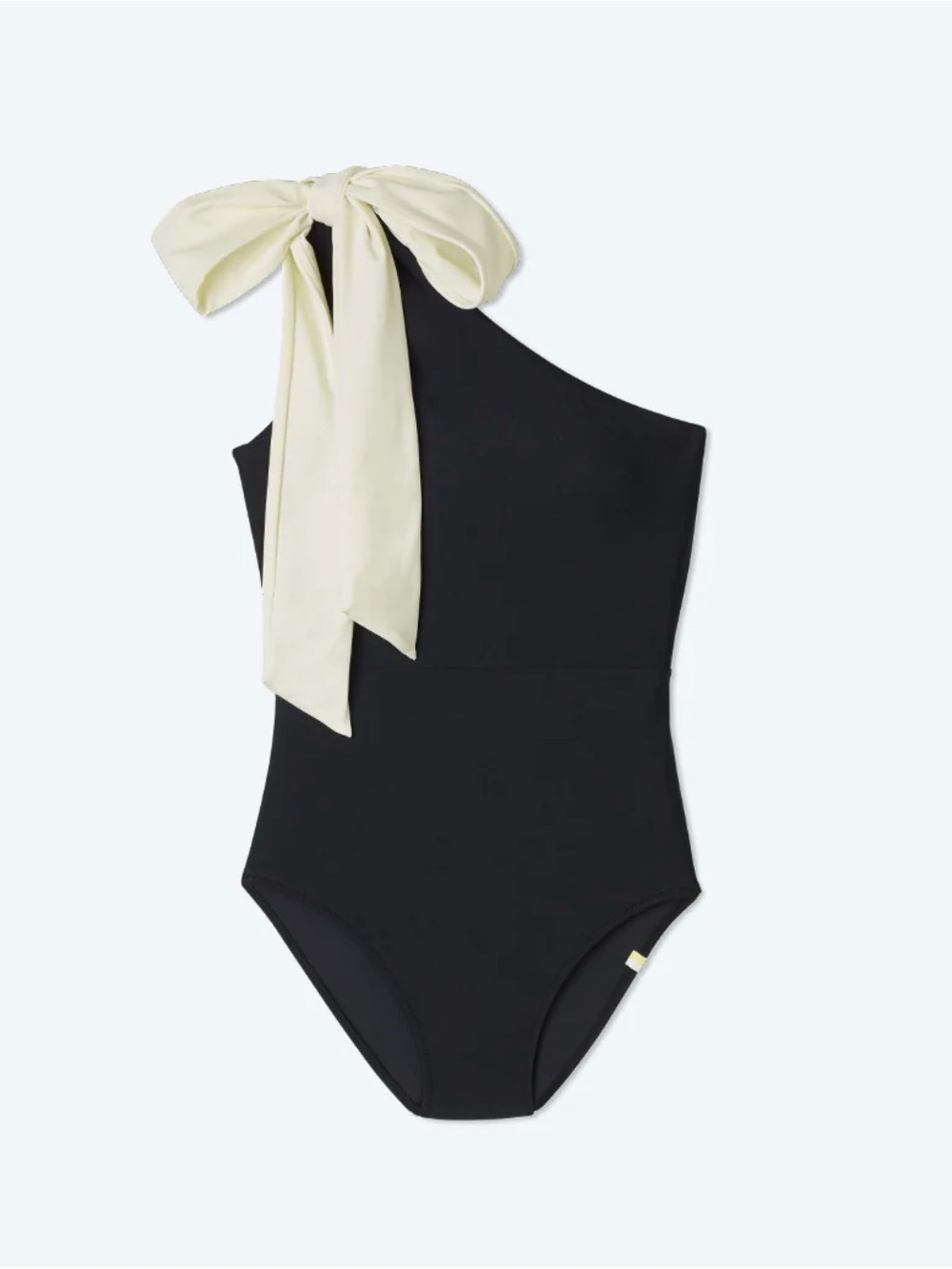 Summersalt Bow-Shoulder Sidestroke black and cream